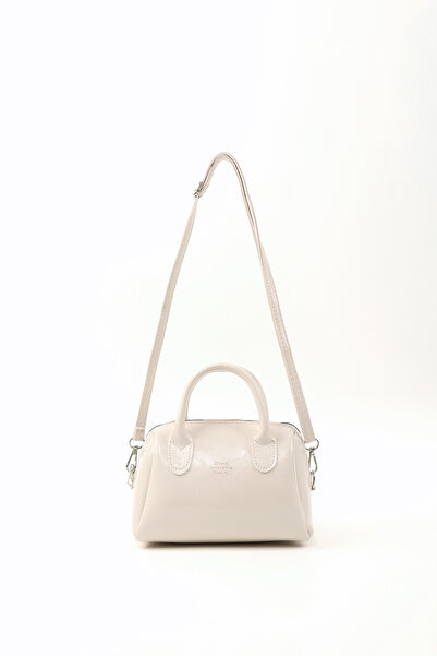 SHAKA Crinkle Textured Cream Shk184 Faux Leather, Single Compartment with Zipper, Strap Hand, Arm and Shoulder Bag