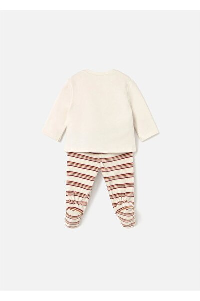 MAYORAL Baby Striped Top and Bottom Set Cream 2566