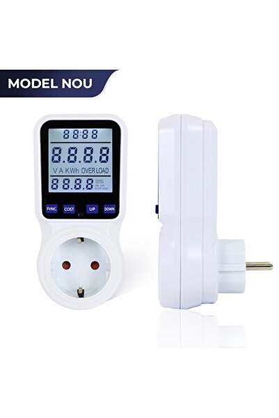 miraza Socket with Energy Meter, Illuminated LCD, 230V/16A, 3680W, V/A/W/kWh Monitoring