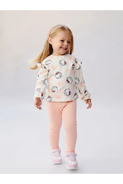 LC Waikiki LCW baby Bej Hello Kitty Baskılı Kız Bebek Bluz Ve Pantolon 2'li