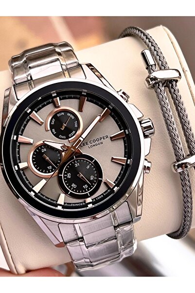 Lee Cooper Premium Engagement and Groomsmen Special 2-Year Warranty 5 Atm Men's Wristwatch+Bracelet E08249.360