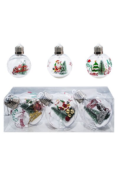 NEBO Christmas tree baubles with light, 3 pcs/set