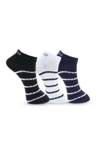 White Leaf Men's Breathable Cotton Low-Cut Ankle Socks - 3 Pairs