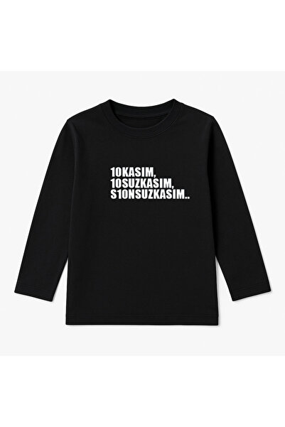 MODA 10 Νοεμβρίου Atatürk με τύπωμα Μπλούζα παιδική μπλούζα από χτενισμένο βα...