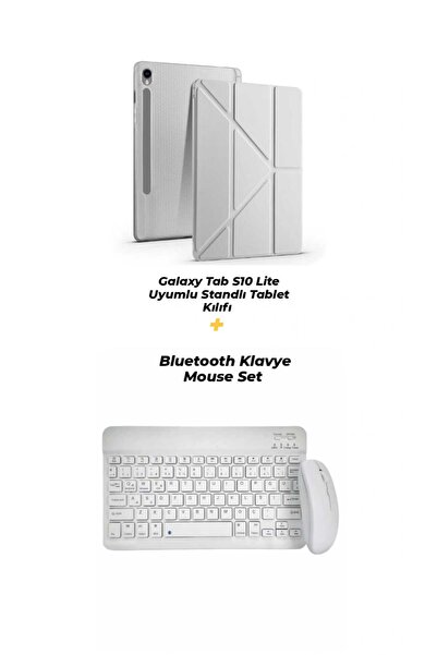 EHZ TEKNOLOJİ Galaxy Tab S10 Lite Uyumlu Klavye Mouse Set + Kalem Bölmeli Sta...