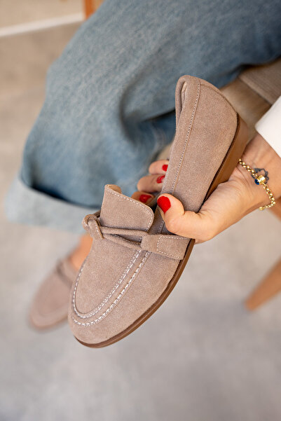 LAMİNTA Παπούτσια Onapy Mink Suede Flat Sole με λεπτομέρεια με κόμπους