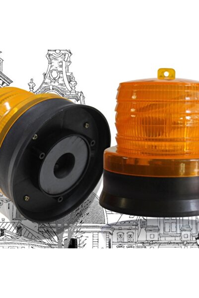 Flippy Solar Yellow Flashing Warning LED, 1.2 V, IP65/IP67, Built-in Solar Panel, 11.5×11.6 cm