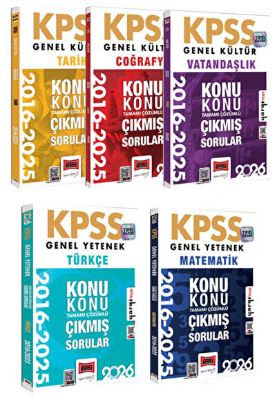 Yargı Yayınları 2026 KPSS GK-GY Tüm Dersler Konu Konu 10 Yıl Çıkmış Sorular (5 Kitap)