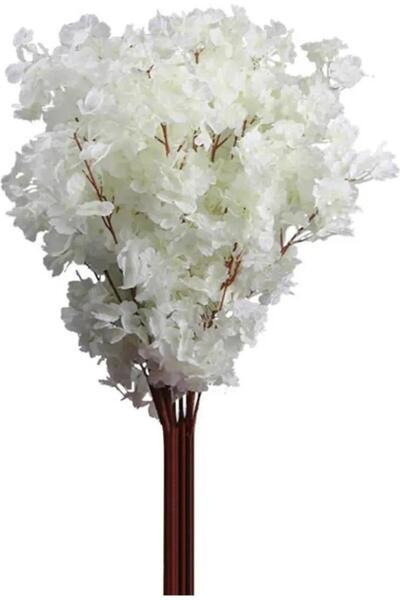 DEFNE DECOR Yapay çiçek Bahar Dalı Japon Kiraz Çiçeği 90 cm Beyaz Renk 120 Yapraklı