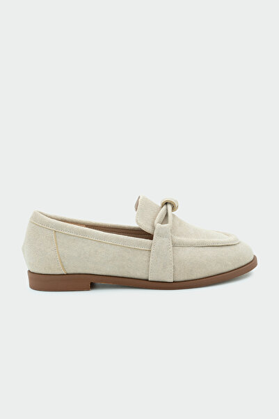 LAMİNTA Onapy Flat Sole Knot Detailed Shoes - Beige Suede