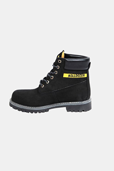 Bulldozer Μαύρες γυναικείες μπότες από γνήσιο δέρμα Nubuck