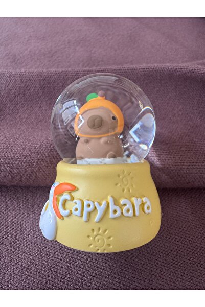 aysequlce Capibara Küçük Boy Işıklı Kar Küresi - kepibara -capybara - sarı