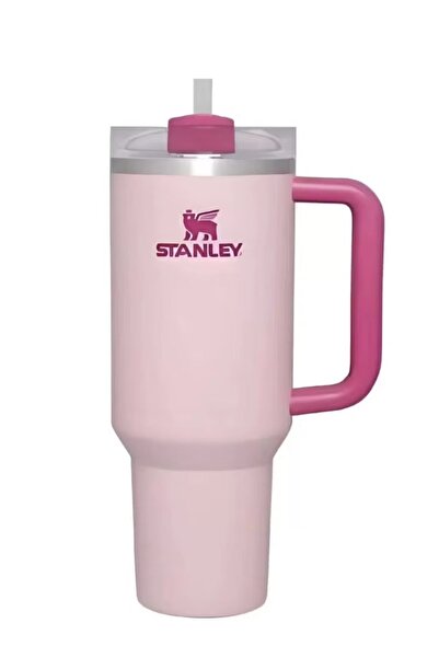 Generic كوب ستانلي معزول بالفراغ من الفولاذ المقاوم للصدأ مع غطاء وقشة للماء والشاي المثلج 40 أونصة