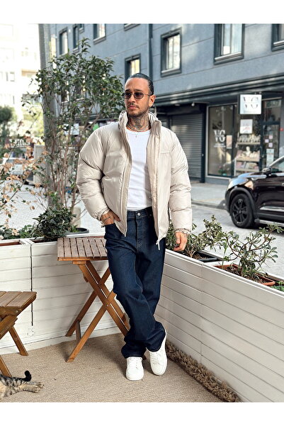 manch collection oversized Φουσκωτό Κρέμα Μαντιλιού