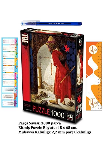 Ks Games 1000 Parça Puzzle Kaplumbağa Terbiyecisi ve Tükenmez Kalem+Sezgistor...
