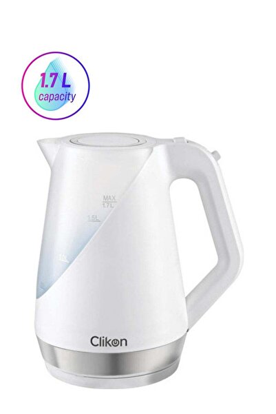 007 غلاية كهربائية لاسلكية مزدوجة الجدار من كليكون، سعة 1.7 لتر، 2200 واط، CK...