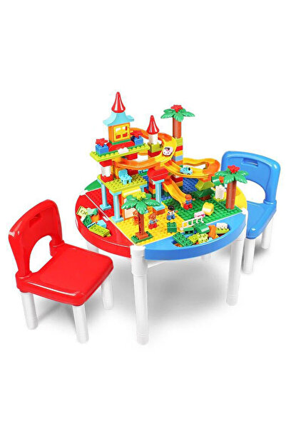 OEM Masă în stil Lego cu 2 scaune incluse