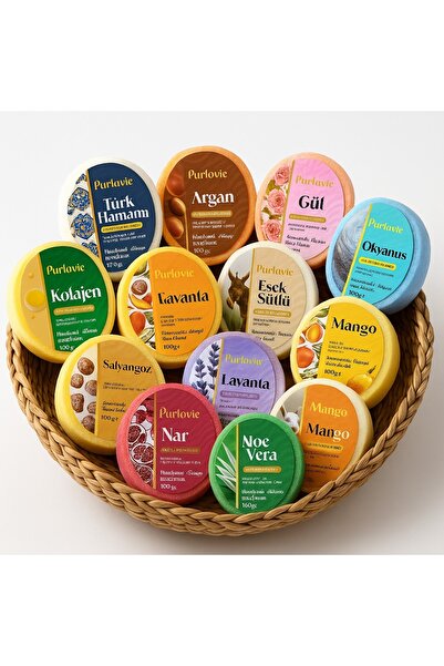 Purlavie صابون إسفنج طبيعي من بيكبلس 100 جرام عبوة من 4 قطع (مع إضافات المانجو واللافندر والرمان والعنبر)