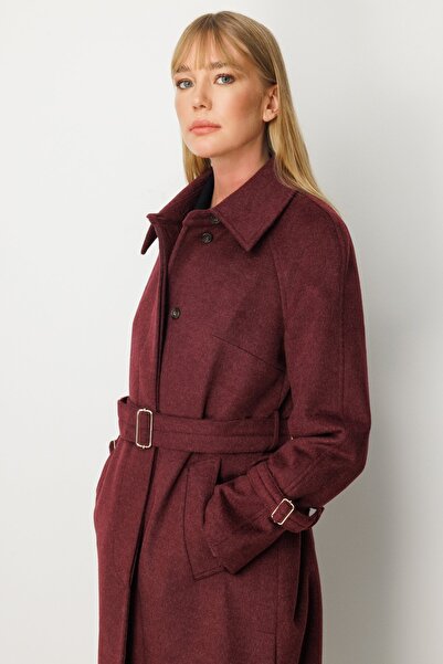 Ekol Cashmere Coat with Sleeves and Belt