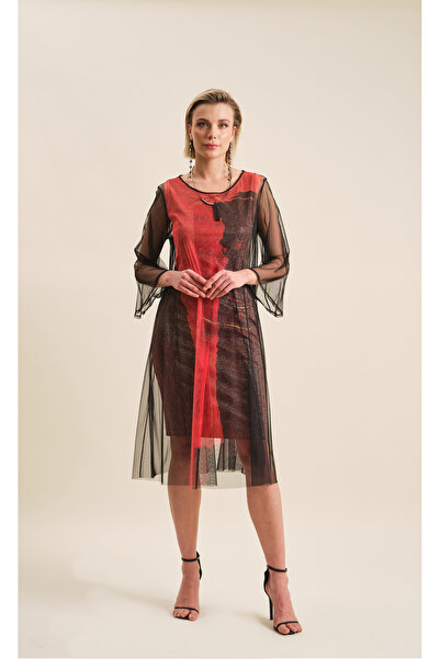 VERDA Tül Detaylı Elbise