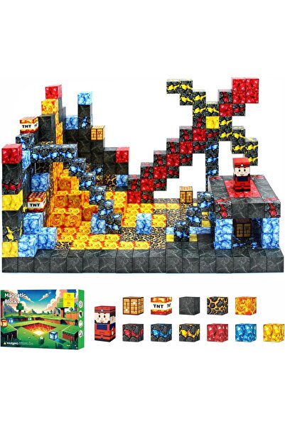 007 مكعبات بناء مغناطيسية - مجموعة أحجية مونتيسوري ثلاثية الأبعاد من ماجنت لا...