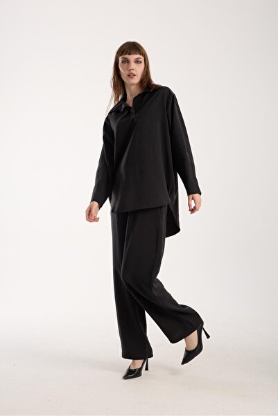 Store Silky Softness Modal Fabric Relaxed Fit Long Shirt + Pants Set (2 Pieces)