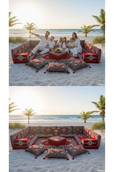 mdhomecarpet El İşçiliği Otantik Şark Köşesi Minder Takımı Rahat ve Şık Oturm...