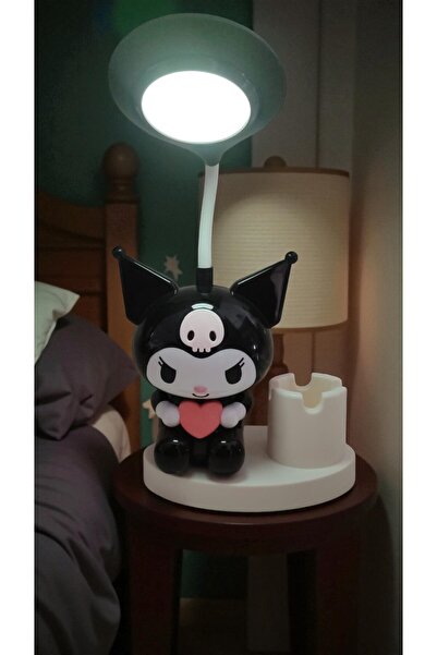 FAMEMUS ACCESSORY Kuromi Kalemlikli Masa Üzeri Gece Lambası boyut :25cm Siyah...