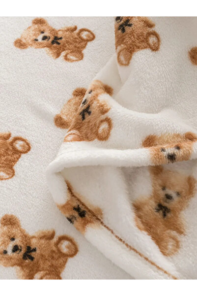 LC Waikiki LCW HOME Karışık Ayı Teddy Baskılı Tek Kişilik Battaniye 150x220 Cm