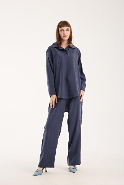 Store Silky Softness Modal Fabric Relaxed Fit Long Shirt + Pants Set (2 Pieces)