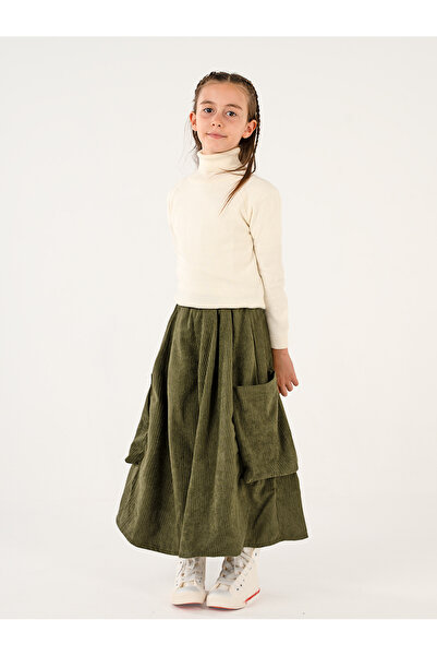 Catz Kids Girl's Khaki Velvet Kali Pants Skirt