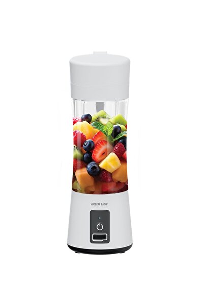 Green Lion Juice Mate Portable Juicer, 380mL, 6-Blade, 18,000RPM, USB-C – White