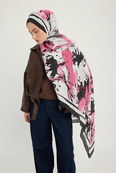 ipekistanbul Vierra Patterned Shawl - Özgür Brushes - Pink