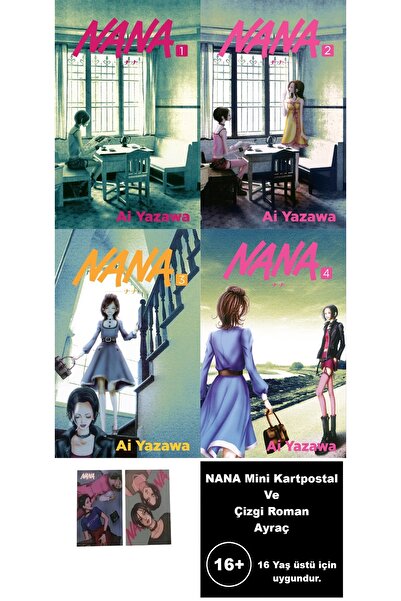 Marmara Çizgi Yayınları Nana 1-2-3-4. Ciltler Manga Seti (4 Kitap) | Nana Mini Kartpostal Ve Çizgi Roman Ayraç
