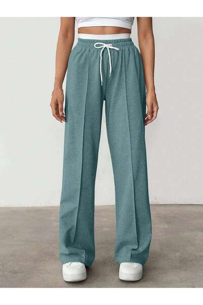 Miyalon Women's Oversized Summer Combed Cotton Fabric Elastic Waist Wide Leg Sweatpants