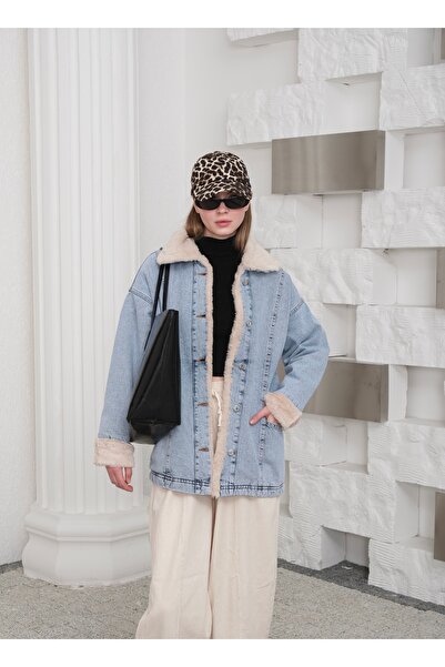 SOLİS MODA Jachetă de blugi cu detalii din blană