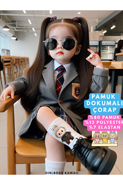 Girlboss Kawaii جوارب طويلة حتى الركبة من لابوبو / لجميع الأعمار / للأطفال / ...