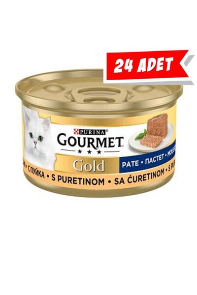 Gourmet Gold Kıyılmış Hindi Etli Yetişkin Kedi Konservesi 24x85gr 24lü