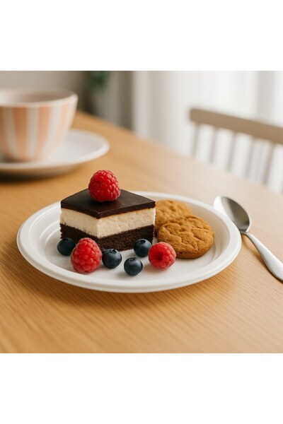 ABS Farfurii de plastic de unică folosință, albe - 19 cm, set 50 buc.