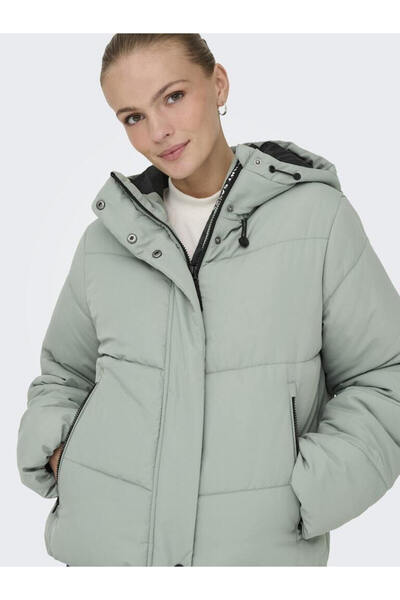 ONLY Γυναικείο πουπουλένιο παλτό Onlmaggi Short Puffer Cc Otw με κουκούλα