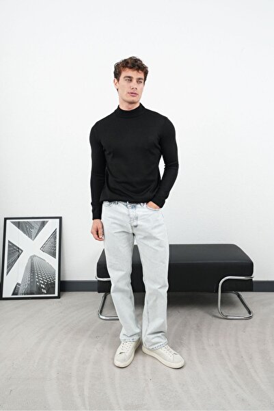 TÜZeMEN Sleeve and Waist Elasticated Half Turtleneck Knitwear