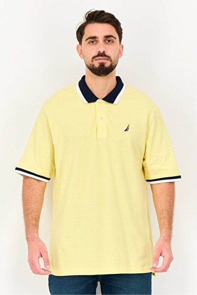 Nautica Men Regular Fit Embroidered Logo Short Sleeve Polo Shirt, Yellow