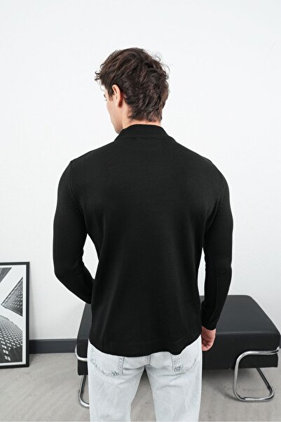 TÜZeMEN Sleeve and Waist Elasticated Half Turtleneck Knitwear