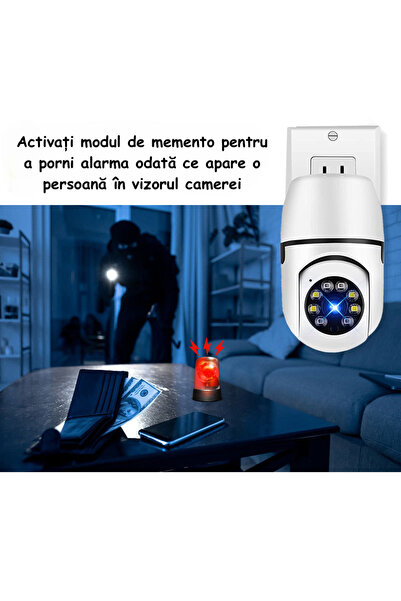 ambrasmart 360° HD surveillance camera, WiFi, night vision, voice intercom and motion detection