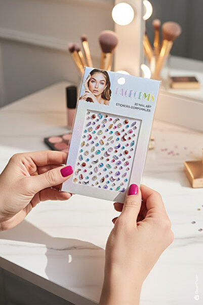 BearPear Rengarenk Ay Ve Yıldız Makyaj Festival Yüz Taşı Face Gems