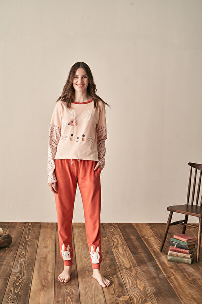 Stylish بجامة شتوية أنيقة بقماش منسوج بطباعة لطيفة