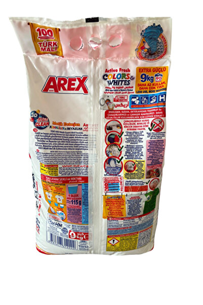 AREX Detergent Pudra 9kg pentru haine albe/colorate, 78 de spalari
