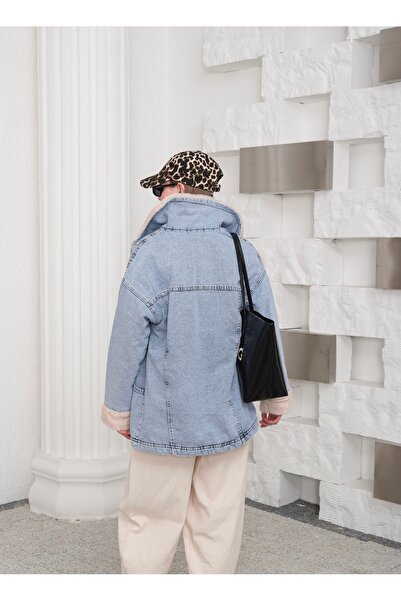 SOLİS MODA Jachetă de blugi cu detalii din blană