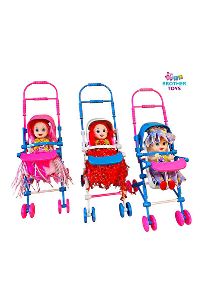 Brother Toys 1 Mini Doll Stroller and Baby Toy Stroller 16 Cm.