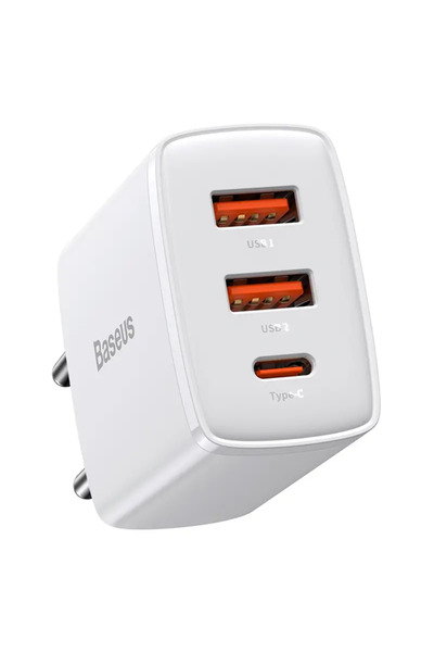OEM Încărcător de rețea 100-240V - 2x USB QC3.0 1x USB-C PD 3.0 30W BASEUS CCXJ-E02
